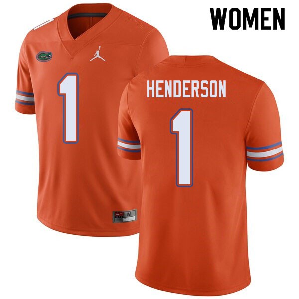 Jordan Brand Women #1 CJ Henderson Florida Gators College Football Jerseys Orange